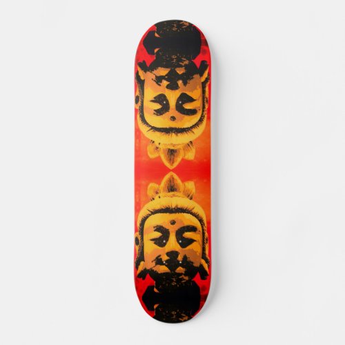 Golden Buddha Head Skateboard