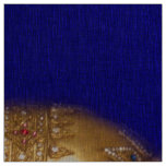 golden buddha in blue fabric