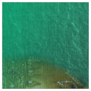 golden buddha in mint fabric