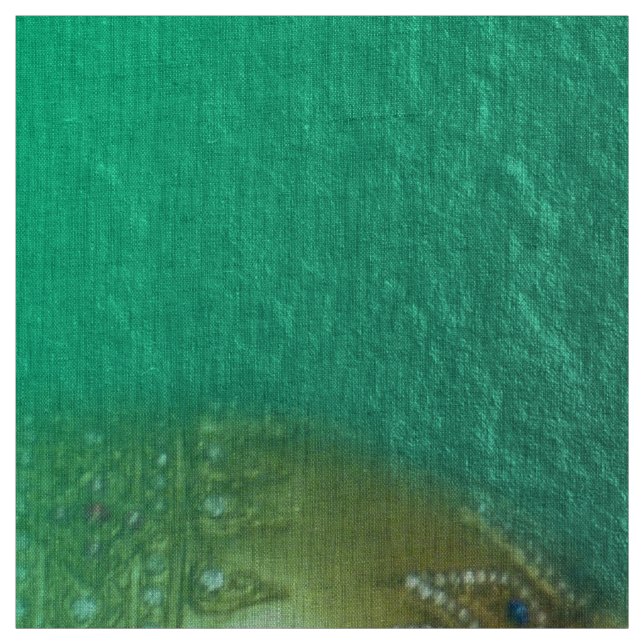 golden buddha in mint fabric (Swatch)