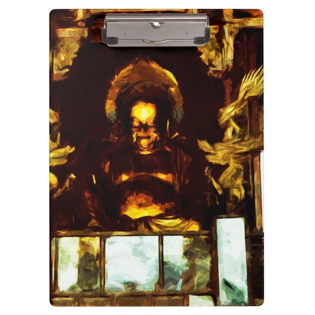 Golden Buddha Kyoto Japan Abstract Impressionism Clipboard (Front)