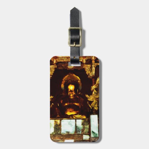 Golden Buddha Kyoto Japan Abstract Impressionism Luggage Tag