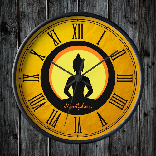 Golden Buddha  Mindfulness Meditation  Buddhism Clock