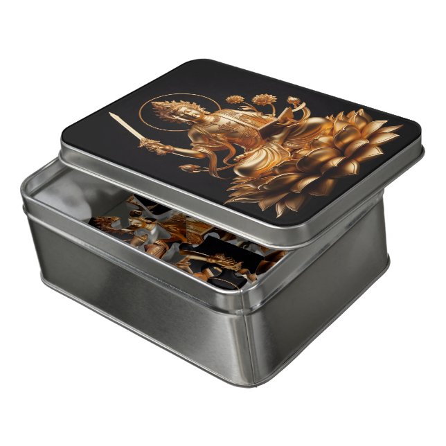 Golden Buddha: peace and wisdom Jigsaw Puzzle (Lid Open)
