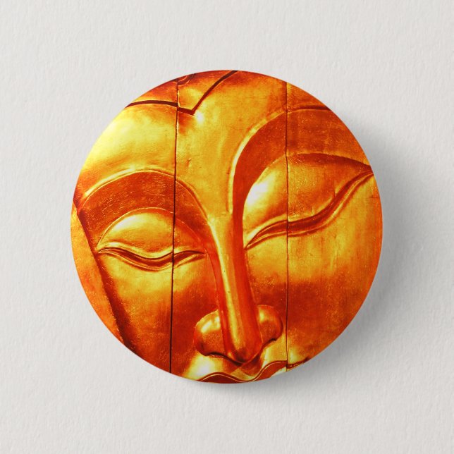 Golden Buddha Pinback Button (Front)