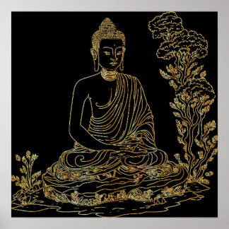 Golden Buddha Poster