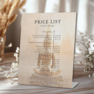 Golden Buddha Salon Price List Pedestal Sign
