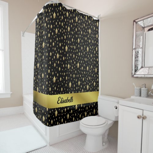 golden buddha shower curtain