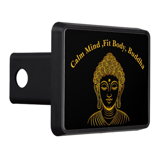 Golden Buddha Statue in Calm Setting Hitch Cover (Right)