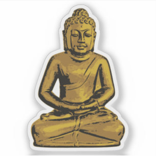 Golden Buddha Statue Sticker