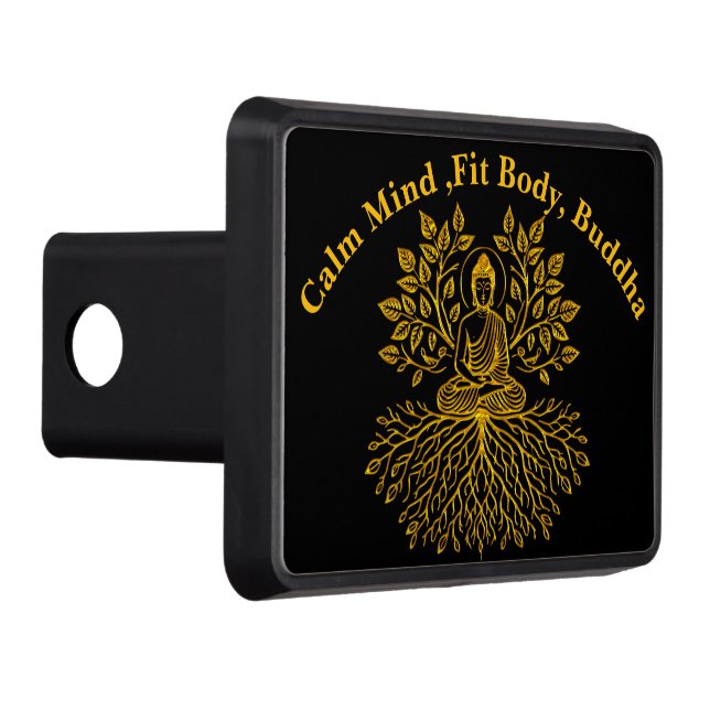 Golden Buddha Surrounded by Nature Hitch Cover (Right)