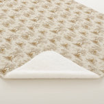 Golden Buddha Toile de Jouy Classic Pattern Sherpa Blanket