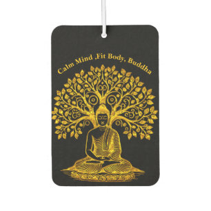 Golden Buddha Under a Tree in Peaceful Meditation Air Freshener