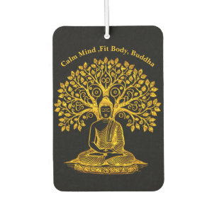 Golden Buddha Under a Tree in Peaceful Meditation Air Freshener