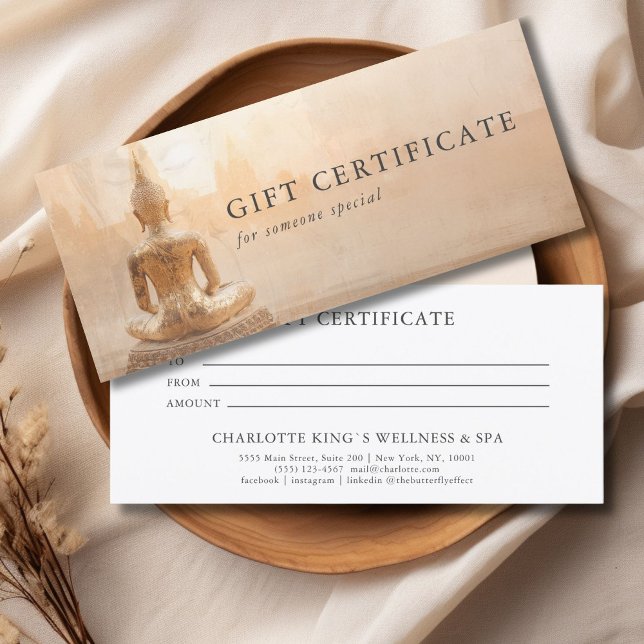 Golden Buddha – Yoga Reiki Meditation Salon (Golden Buddha – Yoga Reiki Salon Massage Wellness & more Custom Gift Certificate)