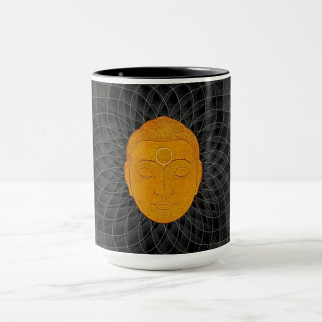 Golden Buddha Zen Mandala Mug (Center)