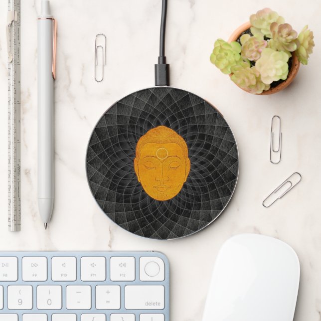 Golden Buddha Zen Mandala Wireless Charger (Desk)