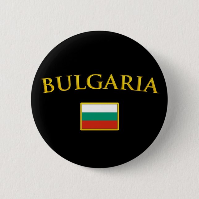 Golden Bulgaria Pinback Button (Front)