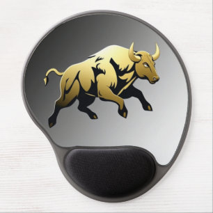 Golden Bull – Strength & Prosperity Emblem Gel Mouse Pad