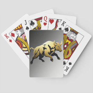 Golden Bull – Strength & Prosperity Emblem Poker Cards