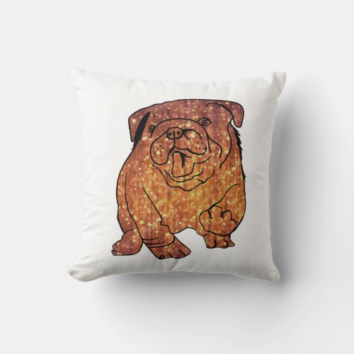 Golden Bulldog  Throw Cushion