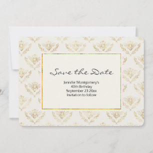 Golden Bumble Bee Pattern Save The Date