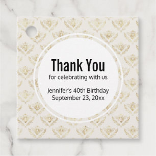 Golden Bumble Bee with a Crown Pattern Favor Tags