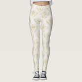 Bee Haven: Vintage Yellow Pattern Capri Leggings