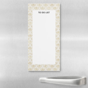 Golden Bumble Bee with a Crown Pattern Magnetic Notepad