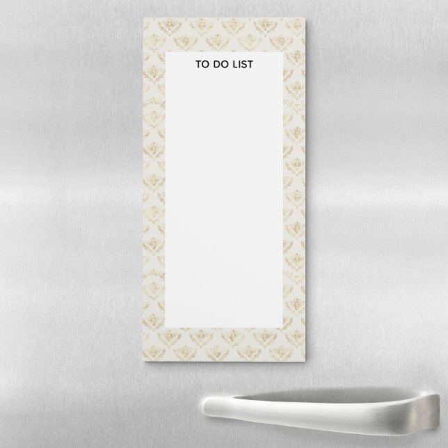 Golden Bumble Bee with a Crown Pattern Magnetic Notepad (In Situ)