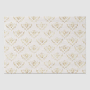 Golden Bumble Bee with a Crown Pattern Tissue Paper