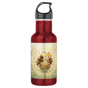 Golden Bumblebee in Bloom Dance.5 Stainless Steel Water Bottle