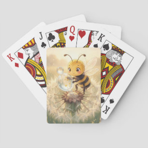 Golden Bumblebee in Floral Dance.9 Poker Cards