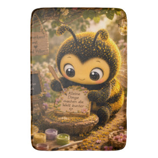 Golden Bumblebee in Flower Dance.10 Bath Mat