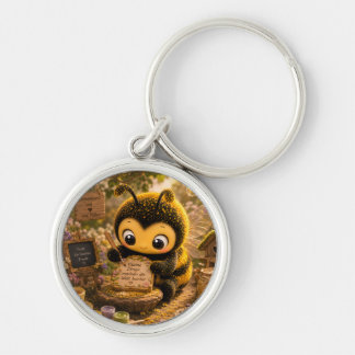 Golden Bumblebee in Flower Dance.10 Keychain