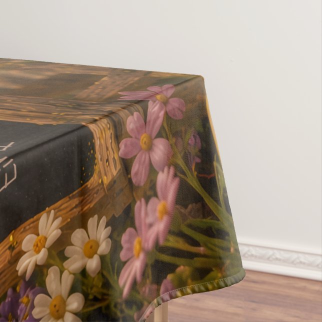 Golden Bumblebee in Flower Dance.10 Tablecloth (In Situ)