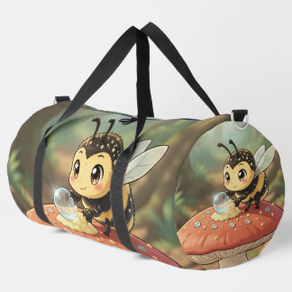 Golden Bumblebee in Flower Dance Duffle Bag