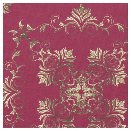 Golden Burgundy Baroque. Fabric
