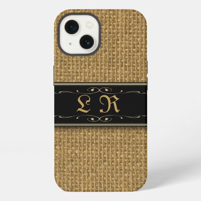 Golden Burlap iPhone 6 Custom Monogram Case (Back)