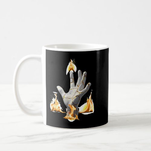 Golden Burning Hand Digital Photo Artpng Coffee Mug