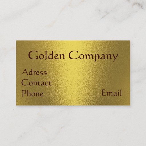Customizable Golden Business Card