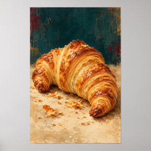 Golden Butter Croissant – Rustic French Bakery Wal Poster