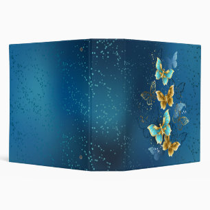Golden butterflies 3 ring binder