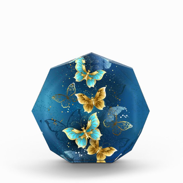 Golden butterflies acrylic award (Front)