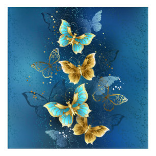Golden butterflies acrylic print