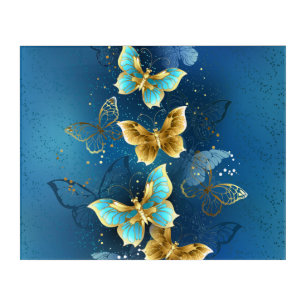 Golden butterflies acrylic print