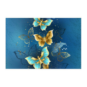 Golden butterflies acrylic print