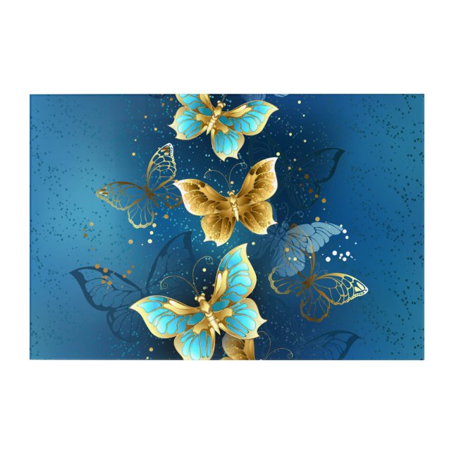 Golden butterflies acrylic print (Front)