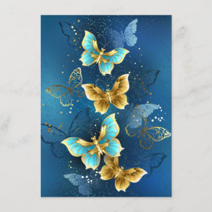 Golden butterflies advice card