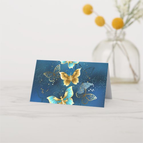 Golden butterflies appointment card